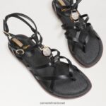 נשים הַנעָלָה Sam Edelman סנדל גוון גלדיאטור עור שחור 4XL22X248 - Image 7