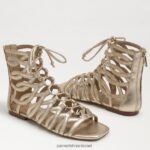 נשים הַנעָלָה Sam Edelman סנדל גלדיאטור לארה עלה זהב 4XL22X945 - Image 7