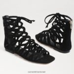 נשים הַנעָלָה Sam Edelman סנדל גלדיאטור לארה זמש שחור 4XL22X946 - Image 7