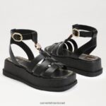 נשים הַנעָלָה Sam Edelman סנדל גלדיאטור פלטפורמת naima עור שחור 4XL22X602 - Image 7