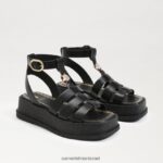 נשים הַנעָלָה Sam Edelman סנדל גלדיאטור פלטפורמת naima עור שחור 4XL22X602