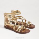 נשים הַנעָלָה Sam Edelman סנדל גלדיאטור של גיבס זהב ענבר 4XL22X530