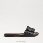 נשים הַנעָלָה Sam Edelman סנדל גלישה gaige עור שחור 4XL22X26 - Image 2