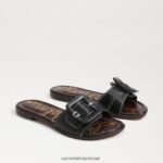 נשים הַנעָלָה Sam Edelman סנדל גלישה gaige עור שחור 4XL22X26