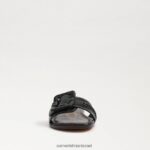 נשים הַנעָלָה Sam Edelman סנדל גלישה gaige עור שחור 4XL22X26 - Image 3