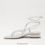 נשים הַנעָלָה Sam Edelman סנדל דפי עור לבן בוהק 4XL22X422 - Image 4