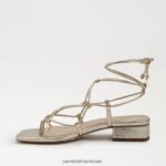 נשים הַנעָלָה Sam Edelman סנדל דפי עור עלי זהב 4XL22X421 - Image 4