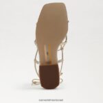 נשים הַנעָלָה Sam Edelman סנדל דפי עור עלי זהב 4XL22X421 - Image 6