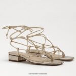 נשים הַנעָלָה Sam Edelman סנדל דפי עור עלי זהב 4XL22X421 - Image 7