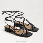 נשים הַנעָלָה Sam Edelman סנדל דפי עור שחור 4XL22X420