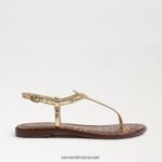 נשים הַנעָלָה Sam Edelman סנדל חוטיני gigi זהב ענבר 4XL22X231 - Image 2