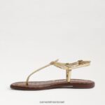 נשים הַנעָלָה Sam Edelman סנדל חוטיני gigi זהב ענבר 4XL22X231 - Image 4