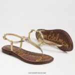 נשים הַנעָלָה Sam Edelman סנדל חוטיני gigi זהב ענבר 4XL22X231 - Image 7