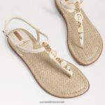 נשים הַנעָלָה Sam Edelman סנדל חוטיני gigi רטרו שנהב מודרני 4XL22X496 - Image 7