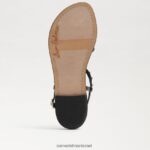 נשים הַנעָלָה Sam Edelman סנדל חוטיני gigi pearl פטנט שחור 4XL22X554 - Image 6
