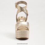 נשים הַנעָלָה Sam Edelman סנדל טריז ואדה אספדריל עלה זהב 4XL22X383 - Image 3
