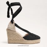 נשים הַנעָלָה Sam Edelman סנדל טריז מרגריטה אספדריל זמש שחור 4XL22X87 - Image 2
