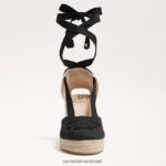 נשים הַנעָלָה Sam Edelman סנדל טריז מרגריטה אספדריל זמש שחור 4XL22X87 - Image 3
