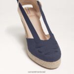 נשים הַנעָלָה Sam Edelman סנדל טריז מרגריטה אספדריל חיל הים 4XL22X88 - Image 7
