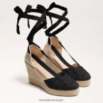 נשים הַנעָלָה Sam Edelman סנדל טריז מרגריטה אספדריל זמש שחור 4XL22X87