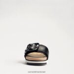 נשים הַנעָלָה Sam Edelman סנדל מגלשה ariane עור שחור 4XL22X183 - Image 3