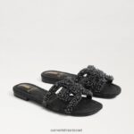 נשים הַנעָלָה Sam Edelman סנדל מגלשה ביי פרלה עור שחור 4XL22X497