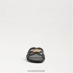 נשים הַנעָלָה Sam Edelman סנדל מגלשה קורן מפרץ עור שחור 4XL22X575 - Image 3