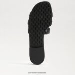 נשים הַנעָלָה Sam Edelman סנדל מגלשה קורן מפרץ עור שחור 4XL22X575 - Image 6