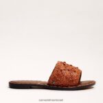נשים הַנעָלָה Sam Edelman סנדל מגלשות giovanna raffia חלודה כהה 4XL22X70 - Image 2