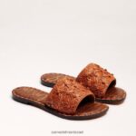 נשים הַנעָלָה Sam Edelman סנדל מגלשות giovanna raffia חלודה כהה 4XL22X70