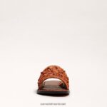 נשים הַנעָלָה Sam Edelman סנדל מגלשות giovanna raffia חלודה כהה 4XL22X70 - Image 3