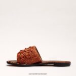 נשים הַנעָלָה Sam Edelman סנדל מגלשות giovanna raffia חלודה כהה 4XL22X70 - Image 4