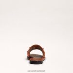 נשים הַנעָלָה Sam Edelman סנדל מגלשות giovanna raffia חלודה כהה 4XL22X70 - Image 5