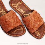 נשים הַנעָלָה Sam Edelman סנדל מגלשות giovanna raffia חלודה כהה 4XL22X70 - Image 7
