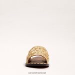 נשים הַנעָלָה Sam Edelman סנדל מגלשות giovanna raffia עלה זהב 4XL22X71 - Image 3