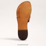 נשים הַנעָלָה Sam Edelman סנדל מגלשות giovanna raffia עלה זהב 4XL22X71 - Image 6