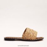נשים הַנעָלָה Sam Edelman סנדל מגלשות giovanna raffia עץ אשור 4XL22X69 - Image 2