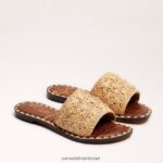 נשים הַנעָלָה Sam Edelman סנדל מגלשות giovanna raffia עץ אשור 4XL22X69