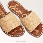 נשים הַנעָלָה Sam Edelman סנדל מגלשות giovanna raffia עץ אשור 4XL22X69 - Image 7