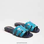 נשים הַנעָלָה Sam Edelman סנדל מגלשת מפרץ כחול/הדסון נייבי 4XL22X8