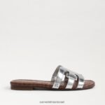 נשים הַנעָלָה Sam Edelman סנדל מגלשת מפרץ כסף רך 4XL22X16 - Image 2