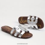 נשים הַנעָלָה Sam Edelman סנדל מגלשת מפרץ כסף רך 4XL22X16 - Image 7