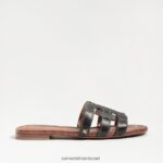 נשים הַנעָלָה Sam Edelman סנדל מגלשת מפרץ עור שחור 4XL22X12 - Image 2