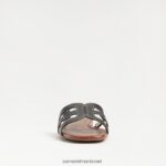 נשים הַנעָלָה Sam Edelman סנדל מגלשת מפרץ עור שחור 4XL22X12 - Image 3
