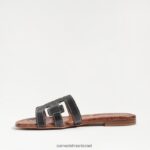 נשים הַנעָלָה Sam Edelman סנדל מגלשת מפרץ עור שחור 4XL22X12 - Image 4