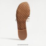 נשים הַנעָלָה Sam Edelman סנדל מגלשת מפרץ עור לבן בוהק 4XL22X13 - Image 6
