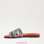 נשים הַנעָלָה Sam Edelman סנדל מגלשת מפרץ פרג כחול/כתום גאות 4XL22X9 - Image 4