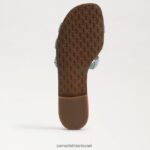 נשים הַנעָלָה Sam Edelman סנדל מגלשת מפרץ פרג כחול/כתום גאות 4XL22X9 - Image 6
