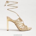 נשים הַנעָלָה Sam Edelman סנדל סטילטו עם שרוכים של לילה זהב ענבר 4XL22X441 - Image 2