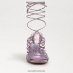 נשים הַנעָלָה Sam Edelman סנדל סטילטו עם שרוכים של לילה לילך קוורץ 4XL22X440 - Image 3